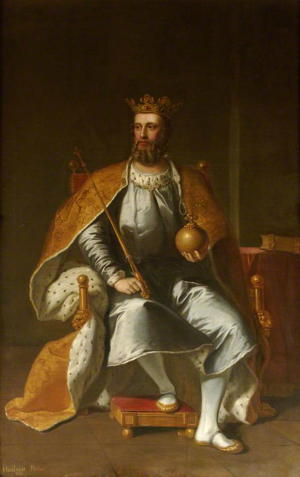 Edward II, Founder of Oriel College in 1326, vintage artwork by Thomas Hudson, 12x8" (A4) Poster