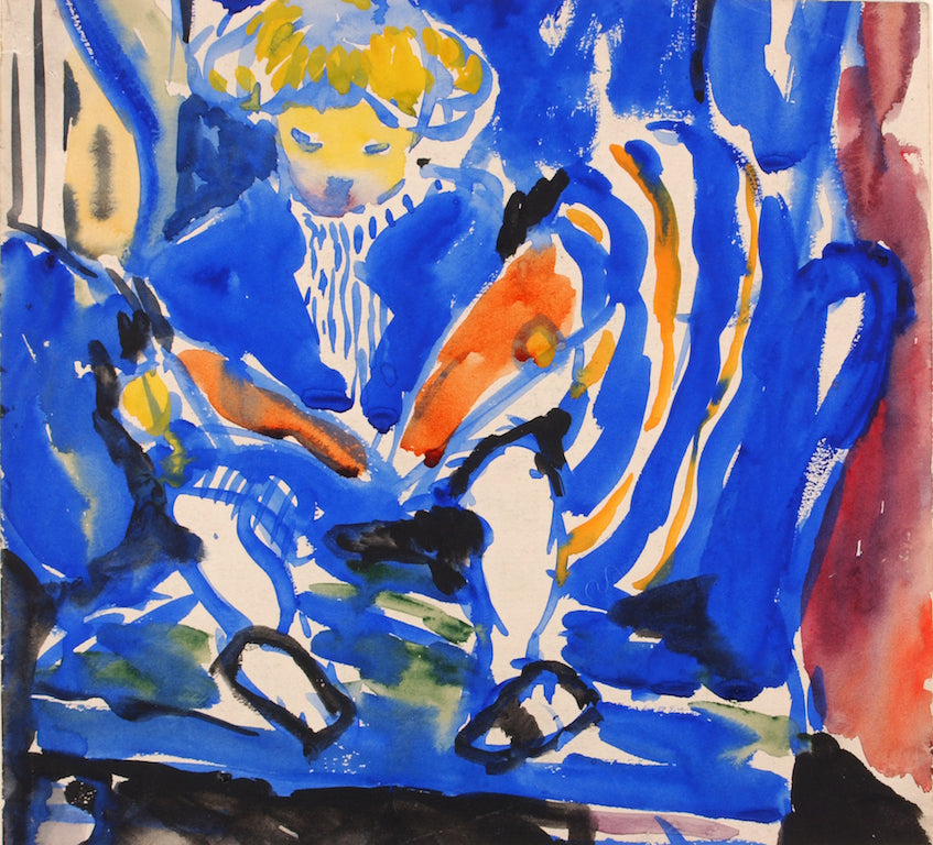 Child Reading, vintage artwork by H. Lyman Saÿen, 12x8" (A4) Poster