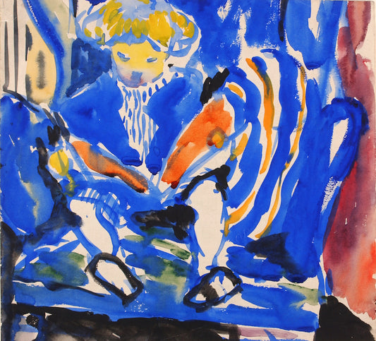 Child Reading, vintage artwork by H. Lyman Saÿen, 12x8" (A4) Poster