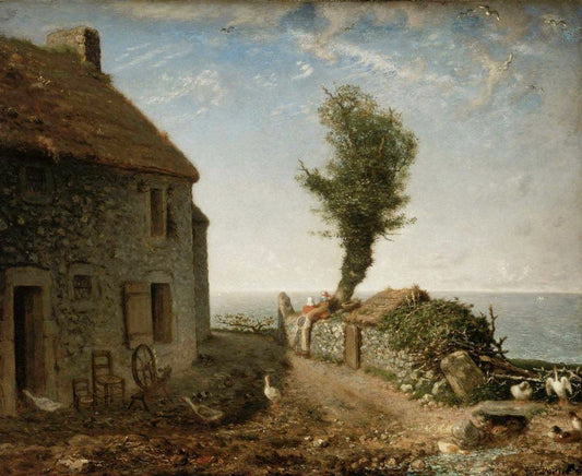 End of the Hamlet of Gruchy, vintage artwork by Jean-François Millet, A3 (16x12") Poster Print