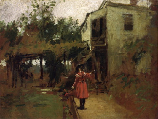 Studio Garden, East Gloucester, vintage artwork by Paul Cornoyer, 12x8" (A4) Poster