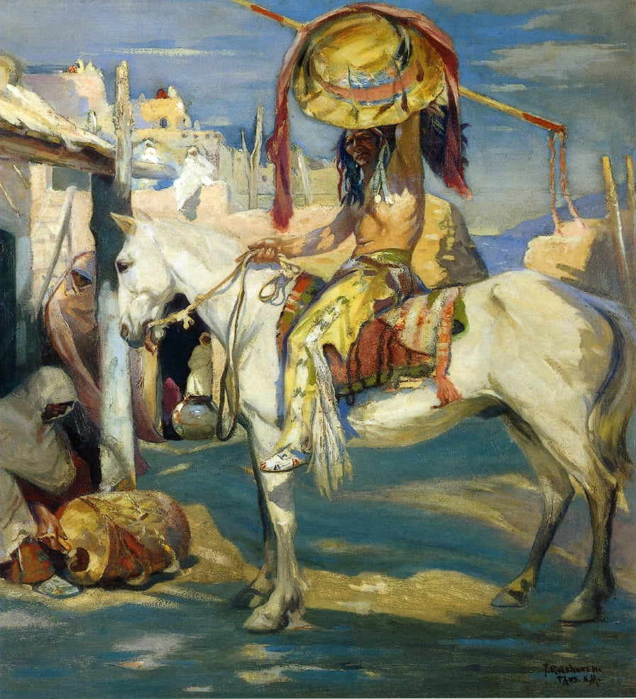 Taos War Chief, vintage artwork by Julius Rolshoven, 12x8" (A4) Poster