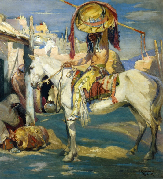 Taos War Chief, vintage artwork by Julius Rolshoven, 12x8" (A4) Poster