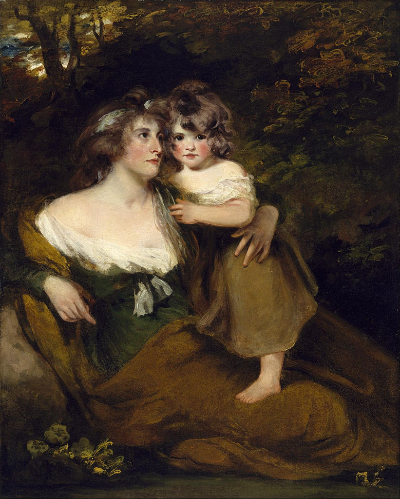 The Countess of Darley and Her Daughter, Lady Elizabeth Bligh, vintage artwork by John Hoppner, 12x8" (A4) Poster