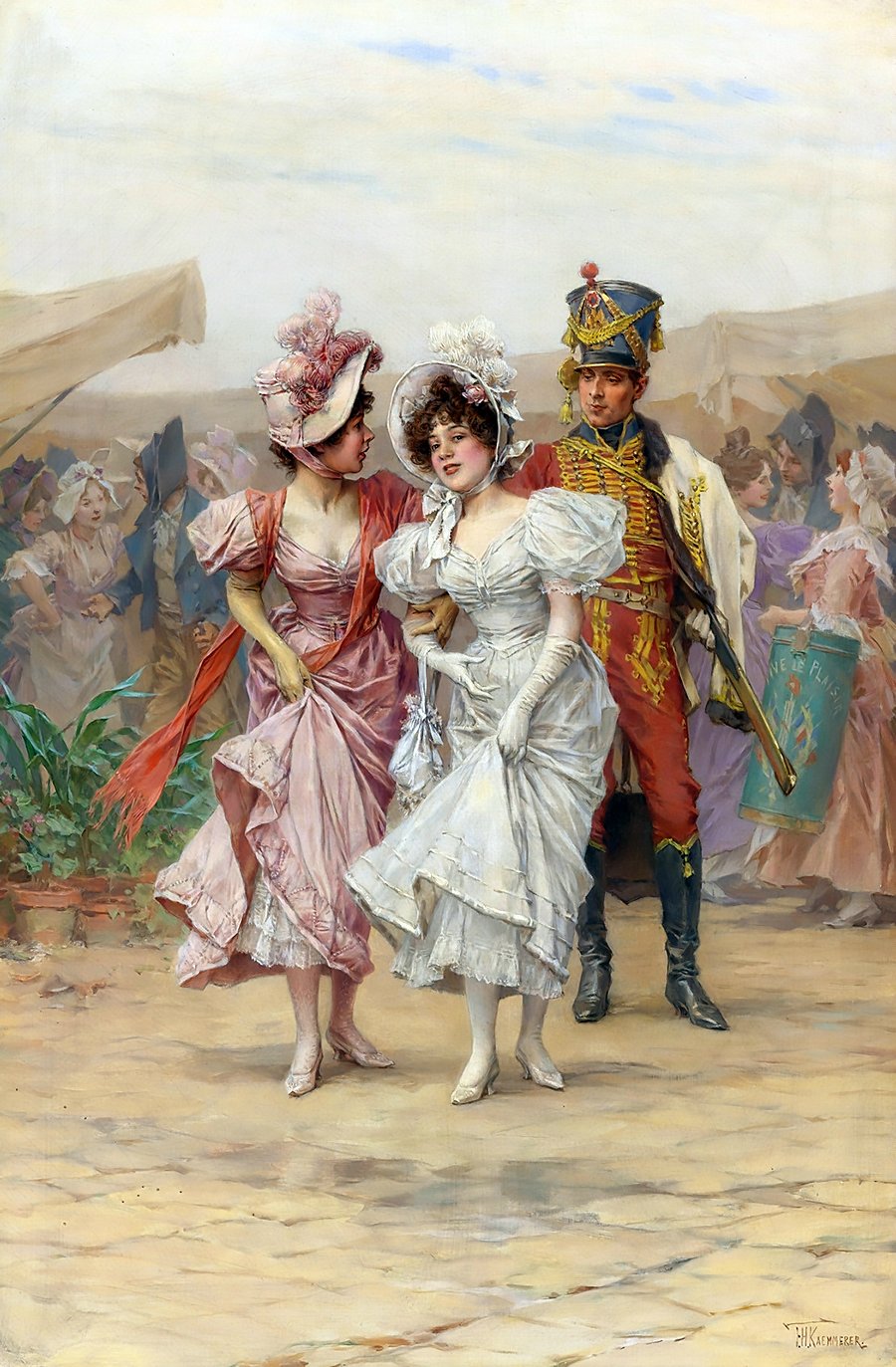 The Fête At St. Cloud, vintage artwork by Frederik Henrdik Kaemmerer, 12x8" (A4) Poster