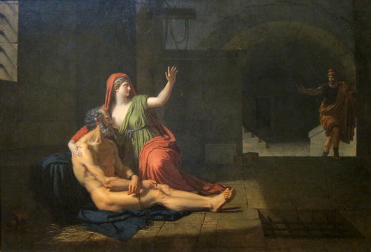 Cimon and Pero: Roman Charity, vintage artwork by François-Xavier Fabre, 12x8" (A4) Poster