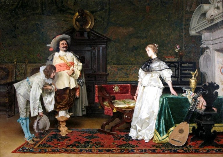 The Suitor, vintage artwork by Tito Conti, 12x8" (A4) Poster