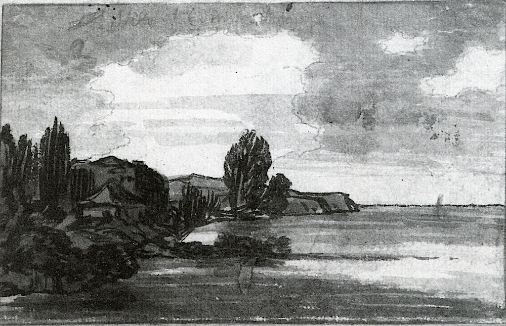A Wooded Coast, vintage artwork by Alexander Cozens, 12x8" (A4) Poster