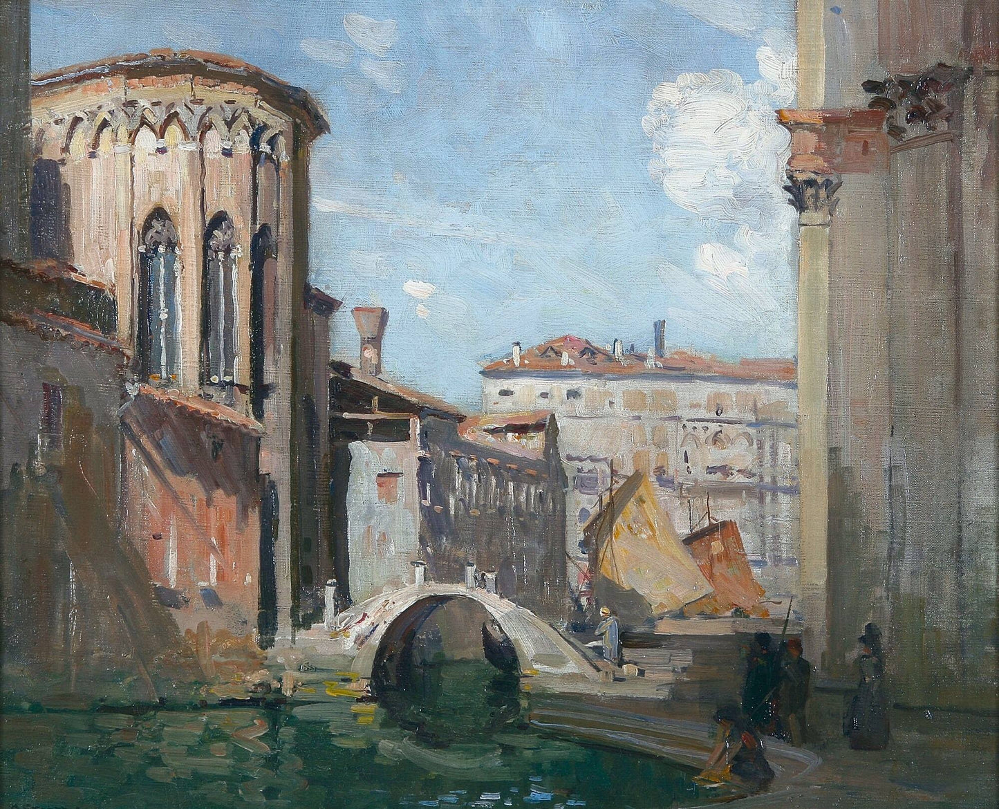 San Gregorio and The Rio Della Salute, vintage artwork by Sir Arthur Streeton, 12x8" (A4) Poster