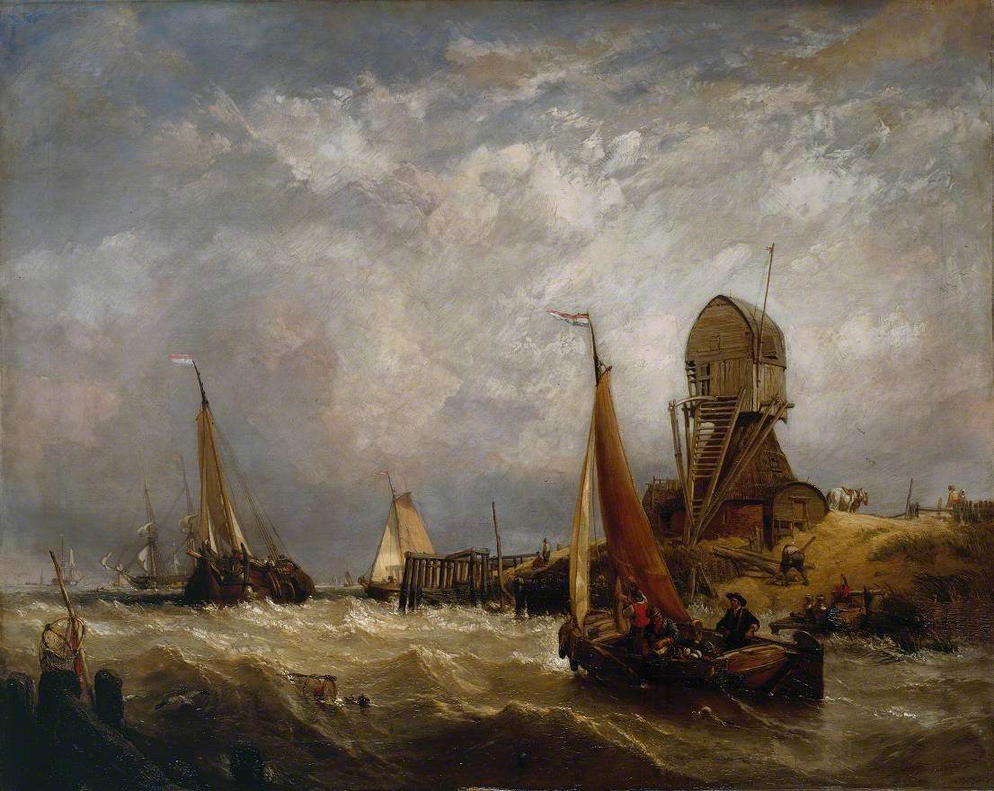 Oude Scheld - Texel Island, Looking towards Nieuwe Diep and the Zuider Zee, vintage artwork by Clarkson Frederick Stanfield, A3 (16x12") Poster Print