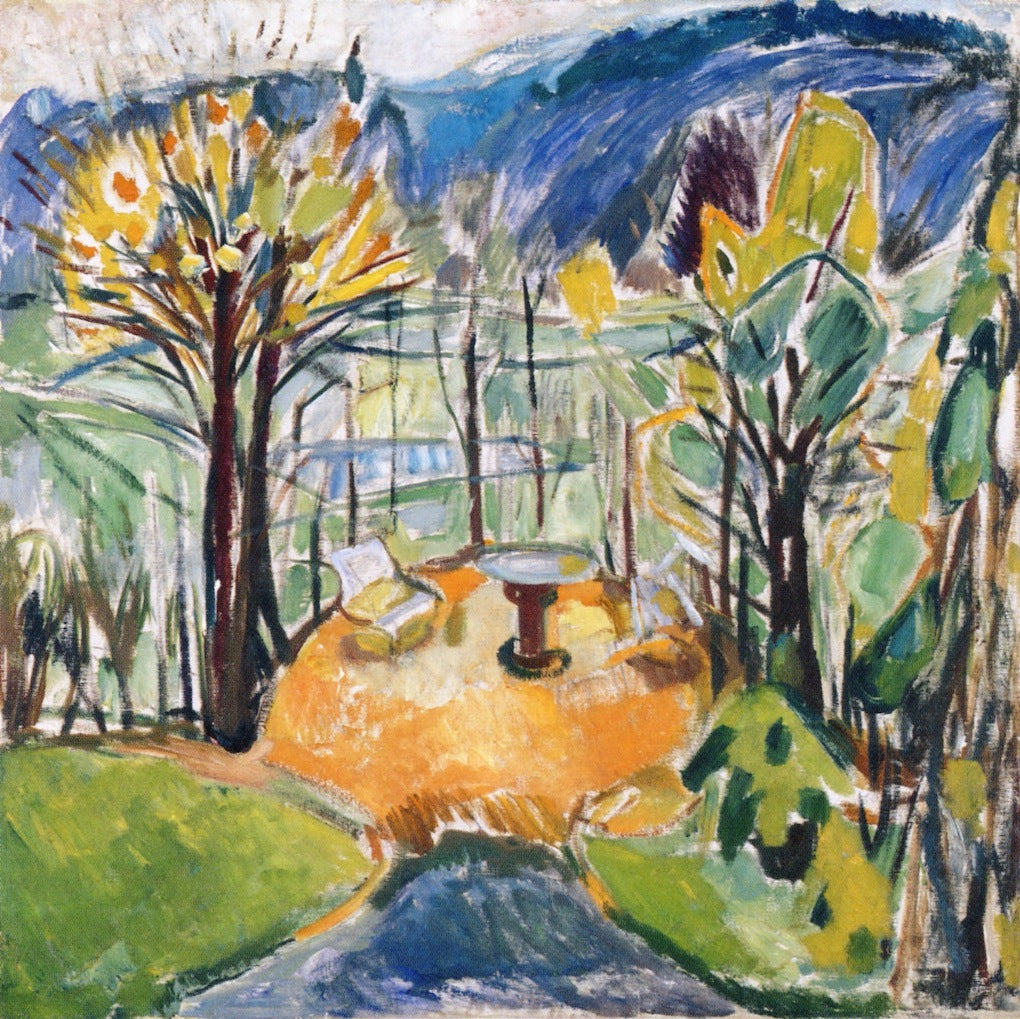 The Arbor in Late Autumn, vintage artwork by Edvard Munch, 12x8" (A4) Poster