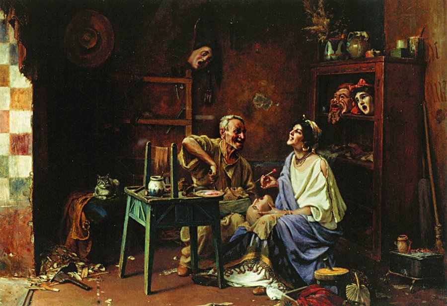 The Mask Maker, vintage artwork by Pavel Svedomsky, 12x8" (A4) Poster