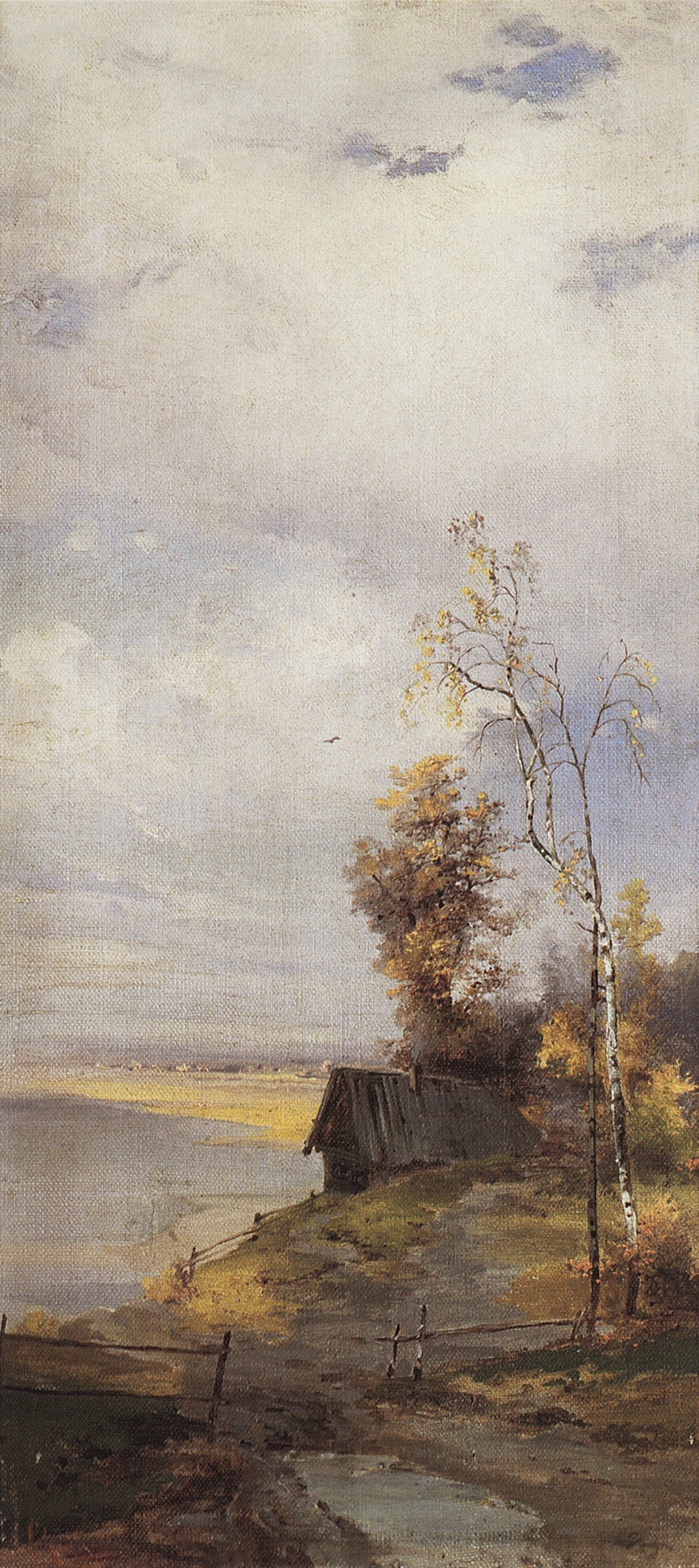 Landscape with a Hut, vintage artwork by Alexei Kondratyevich Savrasov, 12x8" (A4) Poster
