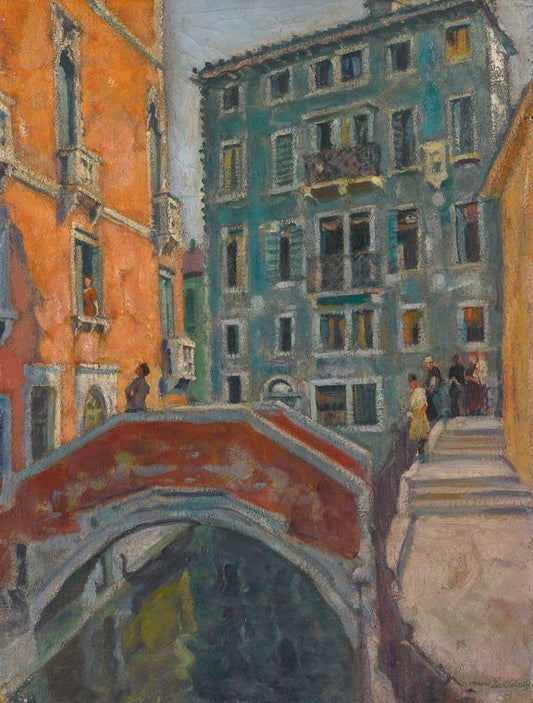 Venetian Cana Scene, vintage artwork by Arnold Borisovich Lakhovsky, 12x8" (A4) Poster