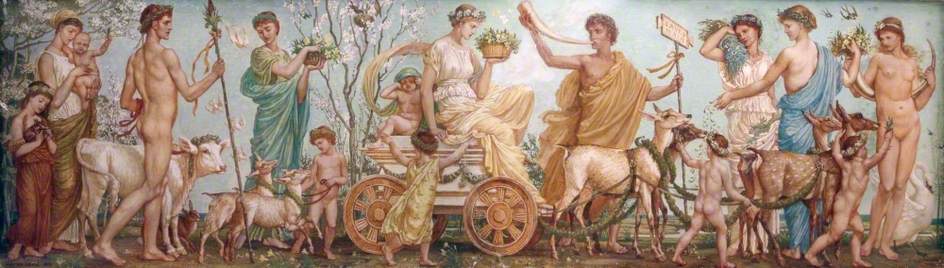 The Triumph of Spring, vintage artwork by Walter Crane, 12x8" (A4) Poster