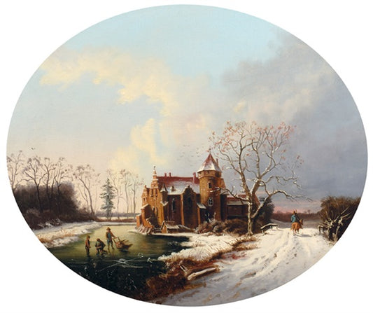 A Crisp WInter Morning, vintage artwork by Regis François Gignoux, A3 (16x12") Poster Print