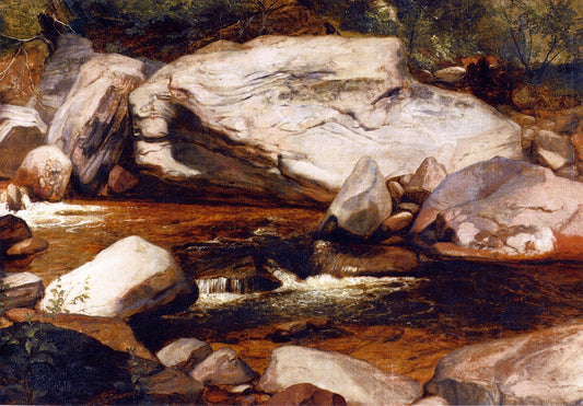 Landscape: Creek and Rocks, vintage artwork by Asher Brown Durand, A3 (16x12") Poster Print