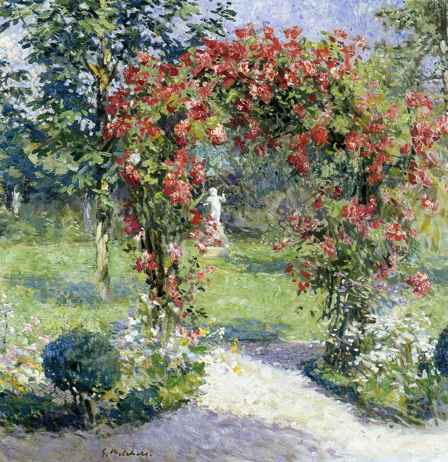 The Crimson Rambler, vintage artwork by Gari Melchers, 12x8" (A4) Poster