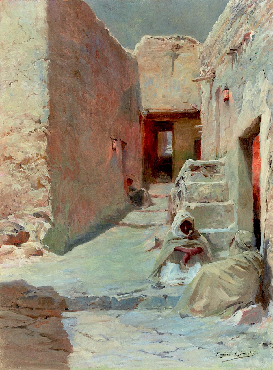 A Moonlit Street in North Africa by Eugene-Alexis Girardet,A3(16x12")Poster