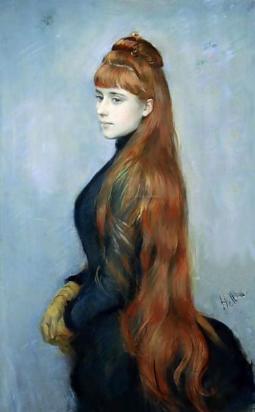 Portrait of Alice Guerin, vintage artwork by Paul Cesar Helleu, 12x8" (A4) Poster