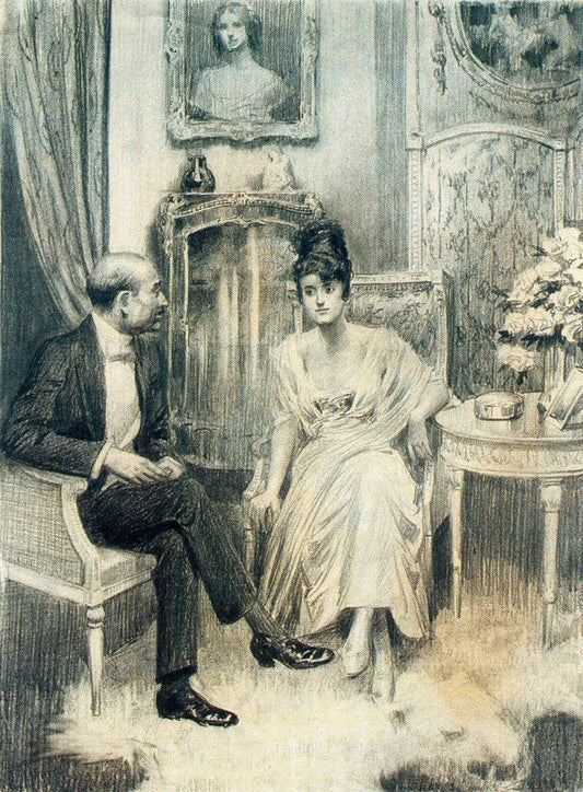 Elegant Couple in Interior by Adolfo Lozano Sidro,16x12(A3) Poster