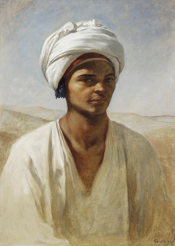 Portrait of a Young Egyptian, vintage artwork by Frederick Goodall, A3 (16x12") Poster Print