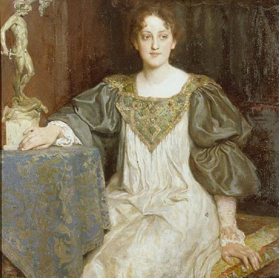 Portrait of a Young Lady (Lili Heigl-Burger), vintage artwork by Wilhelm Balmer, 12x8" (A4) Poster