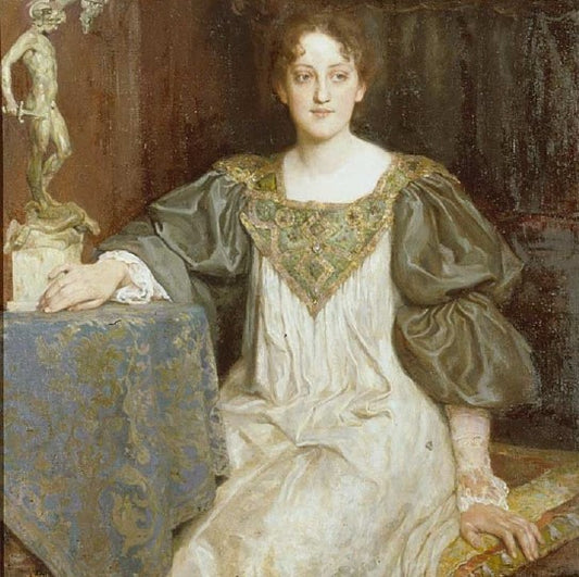 Portrait of a Young Lady (Lili Heigl-Burger), vintage artwork by Wilhelm Balmer, 12x8" (A4) Poster