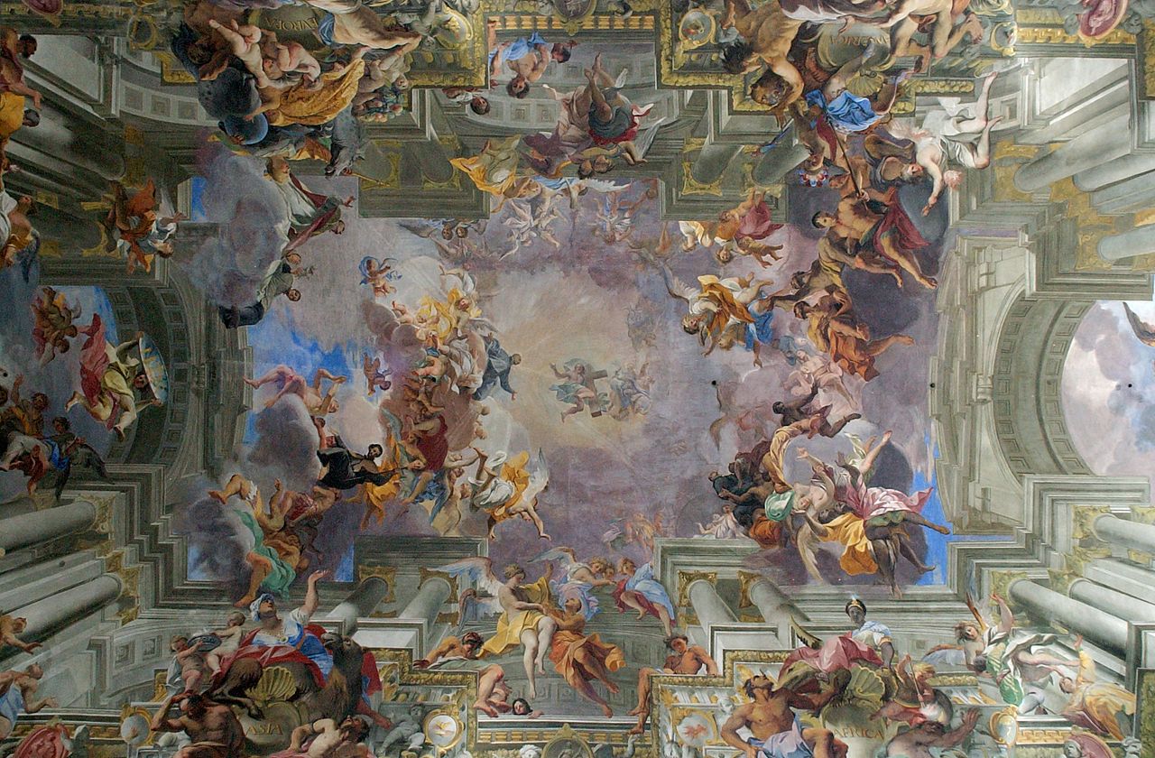 The Apotheosis of Saint Ignatius, vintage artwork by Andrea Pozzo, 12x8" (A4) Poster