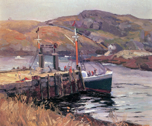 The Wharf, Monhegan by Abraham J. Bogdanove,16x12(A3) Poster