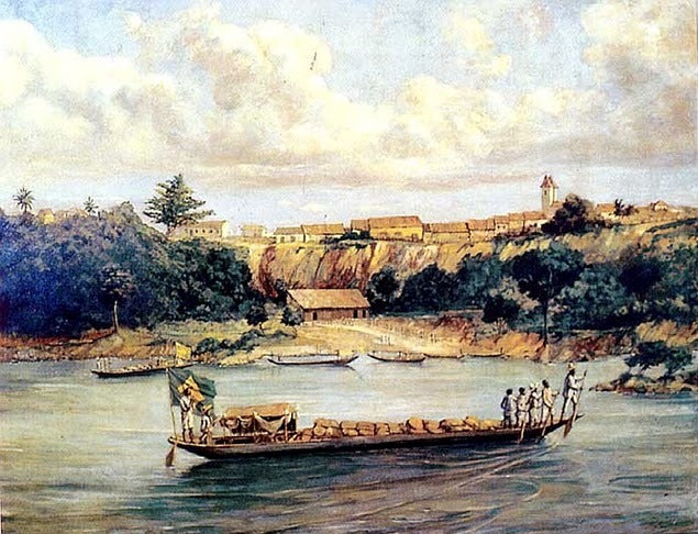 The Barge, vintage artwork by Jose Ferraz de Almeida Junior, 12x8" (A4) Poster