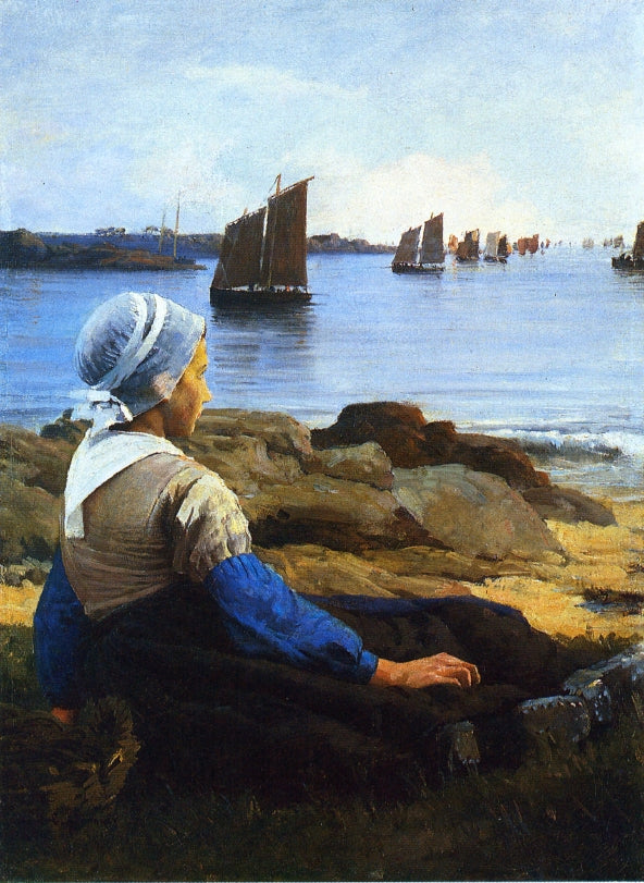Awaiting His Return by Edward E. Simmons,A3(16x12")Poster