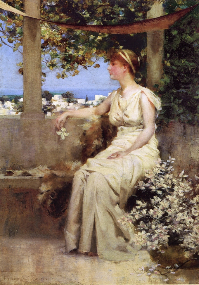 On the Terrace, vintage artwork by Francis Coates Jones, 12x8" (A4) Poster
