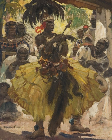 Le fou de chef  (Kanda-Kanda), vintage artwork by Fernand Allard l'Olivier, 12x8" (A4) Poster