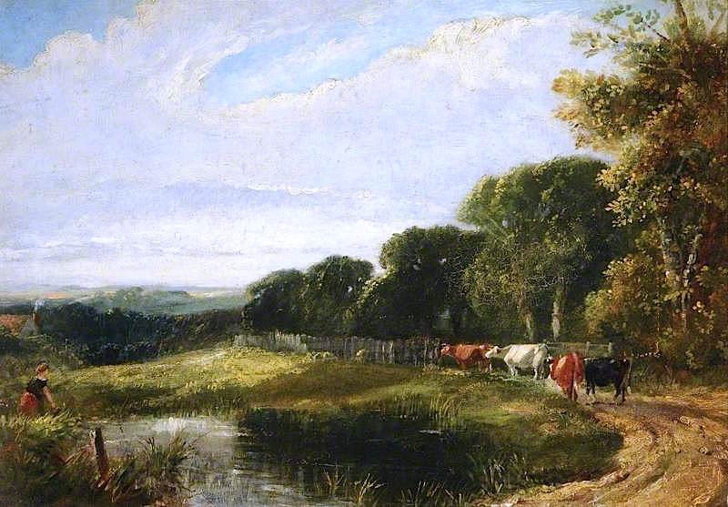 The Wayside Pool, vintage artwork by Peter de Wint, A3 (16x12") Poster Print