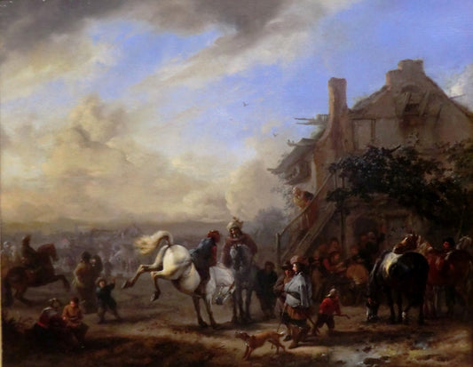 Marche aux chevaux (“Le Rueur”), vintage artwork by Philips Wouwerman, 12x8" (A4) Poster