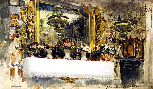 Altar del Pouet de Sant Vincent, vintage artwork by Joaquin Sorolla y Bastida, 12x8" (A4) Poster
