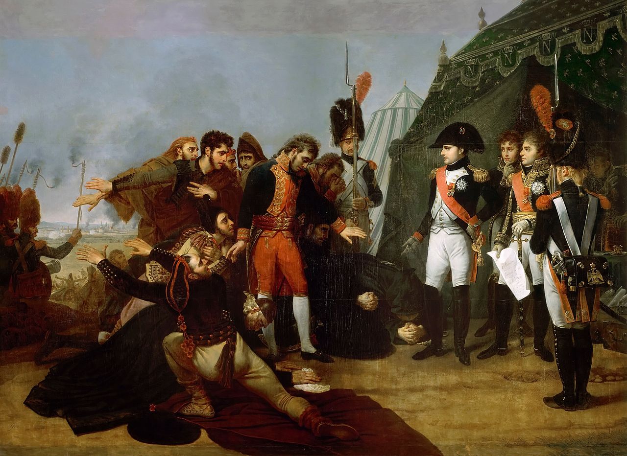Napoleon Accepts the Surrender of Madrid, 4 December 1808, vintage artwork by Antoine-Jean Gros, 12x8" (A4) Poster