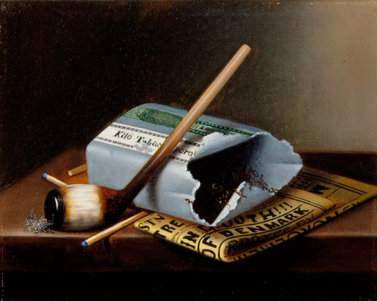 Alas, Poor Yorick, vintage artwork by William Michael Harnett, 12x8" (A4) Poster