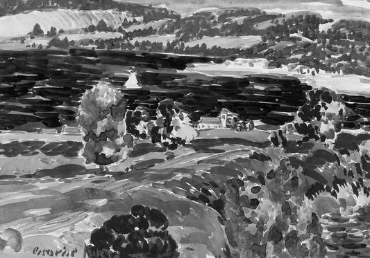 The Bay, Nova Scotia, vintage artwork by George Luks, 12x8" (A4) Poster
