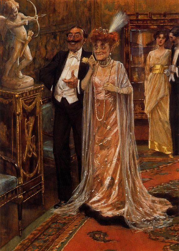 Elderly Aristocrats Looking at Cupid by Adolfo Lozano Sidro,16x12(A3) Poster