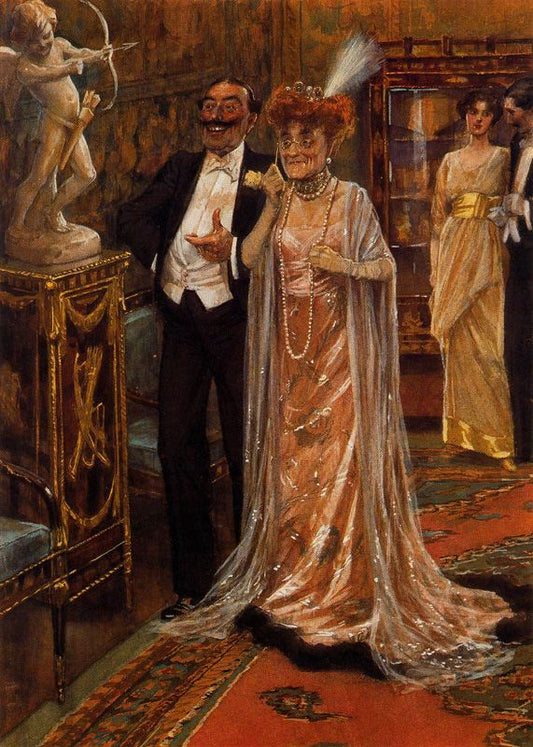 Elderly Aristocrats Looking at Cupid by Adolfo Lozano Sidro,16x12(A3) Poster