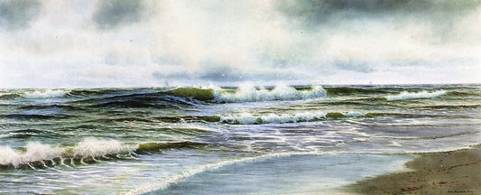 Surf at Northampton, Long Island, vintage artwork by George Howell Gay, 12x8" (A4) Poster