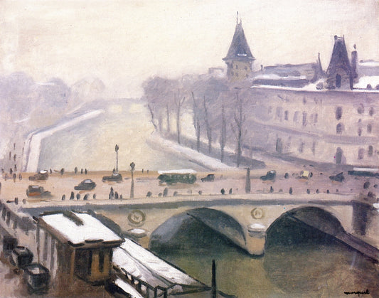 The City in the Snow, vintage artwork by Albert Marquet, 12x8" (A4) Poster