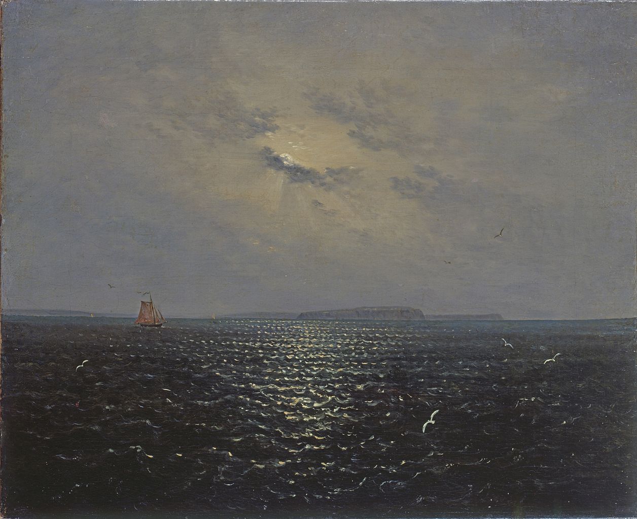 Moonlit night near the island of Rügen, vintage artwork by Carl Gustav Carus, A3 (16x12") Poster Print