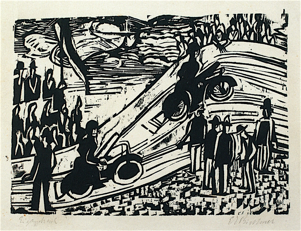 Cycle Races, vintage artwork by Ernst Ludwig Kirchner, 12x8" (A4) Poster