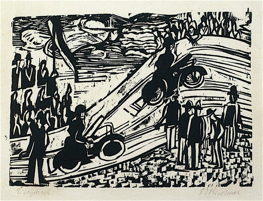 Cycle Races, vintage artwork by Ernst Ludwig Kirchner, 12x8" (A4) Poster