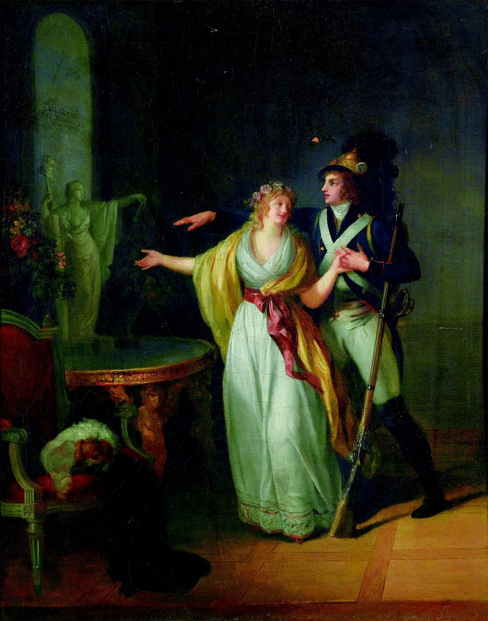 The Declaration of Love, vintage artwork by Jean-Frederic Schall, 12x8" (A4) Poster