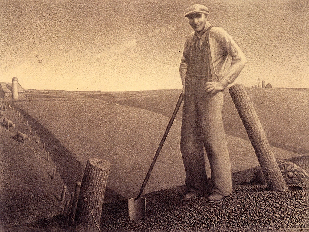 Study for  by Grant Wood,16x12(A3) Poster