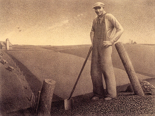 Study for  by Grant Wood,16x12(A3) Poster